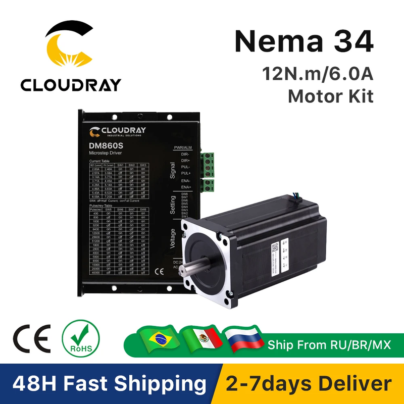 Nema 34 Open Loop Stepper Motor Driver Kit 12N.m 6.0A DM860S 2.4A-7.2A for 3D pr