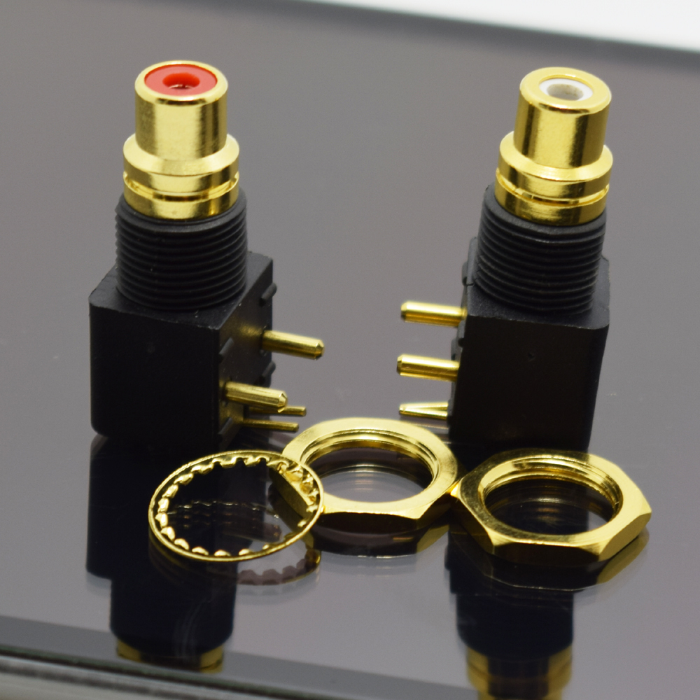 Prese Jack RCA Per Circuiti A/V 2 Connettori RCA Femmina Oro Per