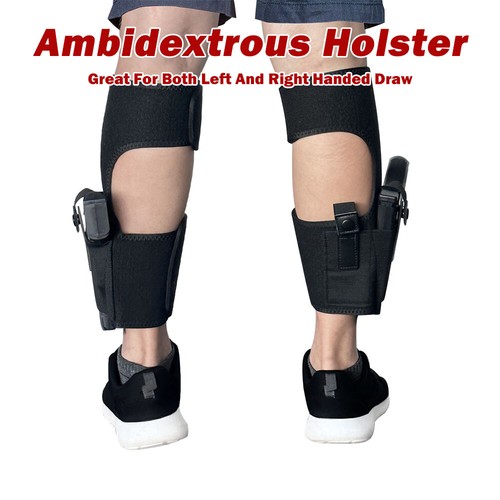 Concealed Ankle Leg Gun Holster Pistol Carry Handgun Universal Glock w Mag Pouch