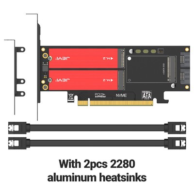 JEYI NVMe NGFF and mSATA SSD PCIe 4.0/3.0 Adapter Card, 3 in 1 M.2 NVME to PCIE