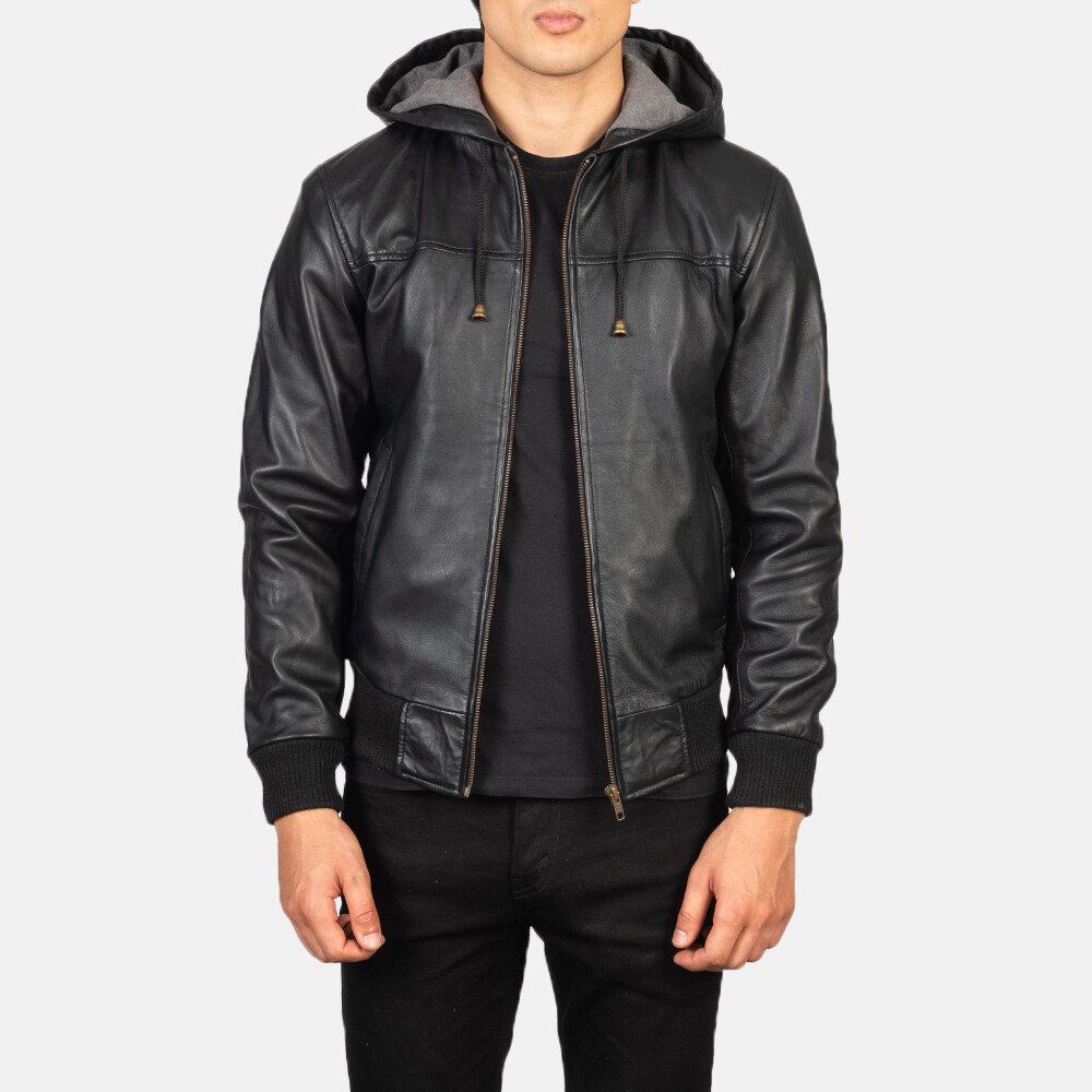 ジャケット・アウター buffalo bobs leather hoodie jacket black Hooded Leather Jacket Mens | eBay
