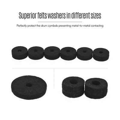 Pack of 18 PCS Drum Kit Accessories Set Cymbal Stand Felts Hi-Hat Clutch B6X6