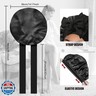 Satin Bonnet for Sleeping Women Silk Sleep Cap Double Layer Hair Care Bonnet with Elastic Tie Band Curly Hair(Black+Black)