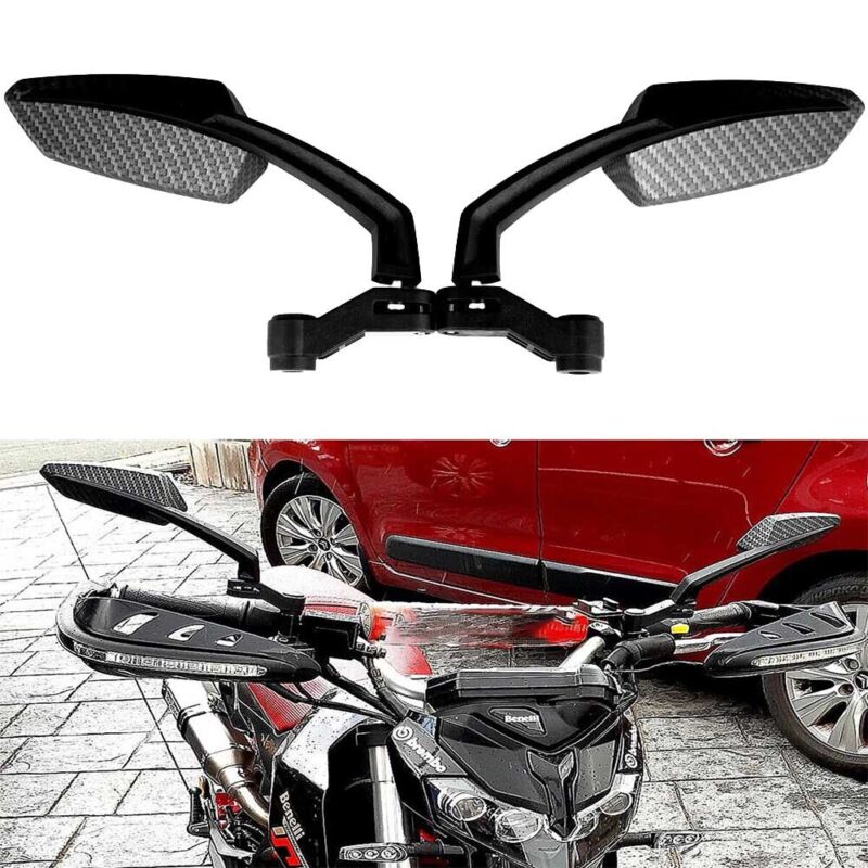 1 Pair 8-10mm Wing Side Mirrors Rearview For Universal Motorcycle Scooter Black