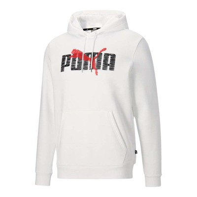 

Puma Layered Graphic Pullover Hoodie Mens White Casual Athletic Outerwear 848018, Белый, Puma Layered Graphic Pullover Hoodie