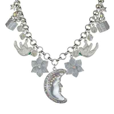 Kirks Folly Goddess Moon Shadow Dove's Love Necklace (Sterling Silvertone)