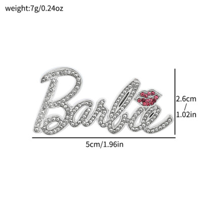 Barbie Enamel Rhinestone Pin Brand New ﻿Delicate Good Decor for Gown Shirt Bag