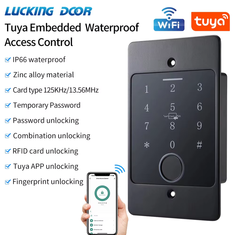 Wifi Tuya Embedded Keypad for Access Control System 125KHz EM Card Reader Waterp