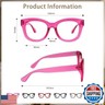 JiSoo Oversized Reading Glasses for Women 3.0, Stylish Designer Readers Women 3.0 with Large Frame, Fuchsia