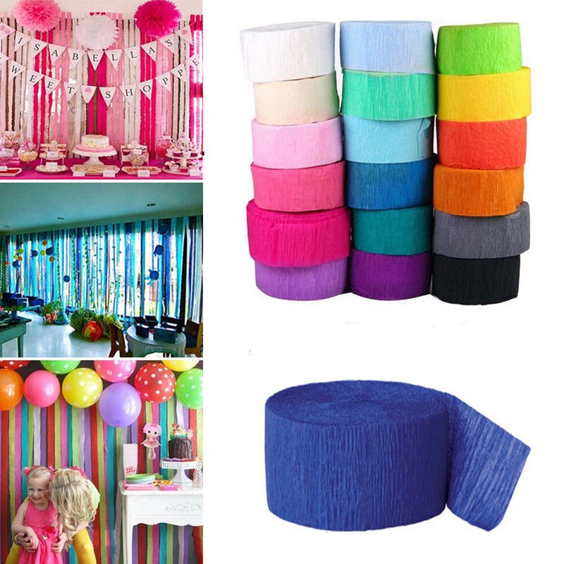 Hot Crepe Crinkled Paper Rolls Streamer Decoration Bunting 10