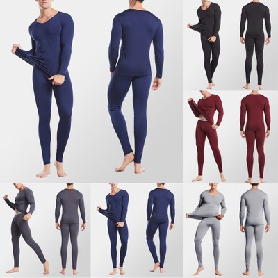 Herren Thermo Lange Unterhose Top Unten Unterwäsche Hose TShirt Satz Voll Hülse