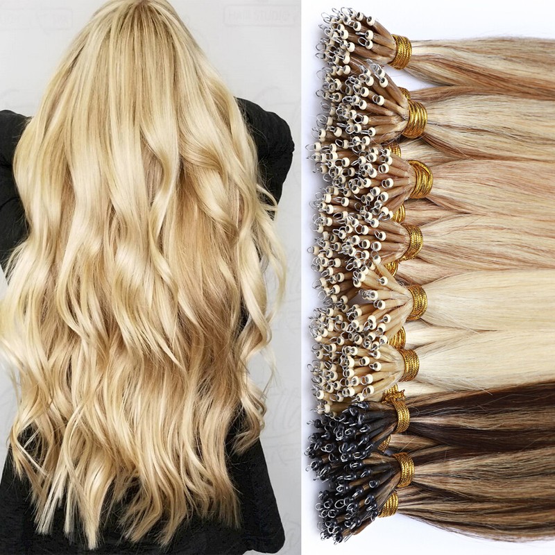 THICK Nano-Beans Ring Hair Extensions Loop Link 100% Human Remy Hair Ombre 150g+