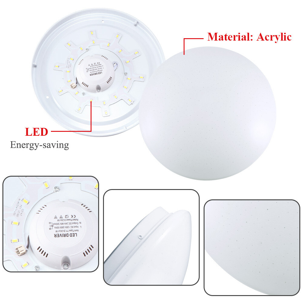LED Deckenleuchte Bad Rund Badezimmer Lampe flach IP44 Schlafzimmer
