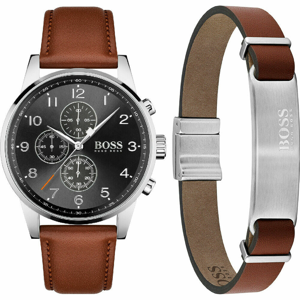 Pre-owned Hugo Boss Movado Bold 3600725 Black Chronograph Dial Olive Green Canvas Strap Men's Watch