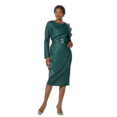 

Асимметричный ярусный костюм Masseys с украшением, Emerald