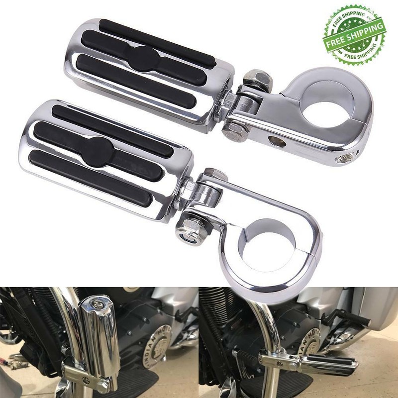 1 1/4" Chrome Engine Guard Mounts Clamps Highway Foot Pegs Footrest For Harley eBay