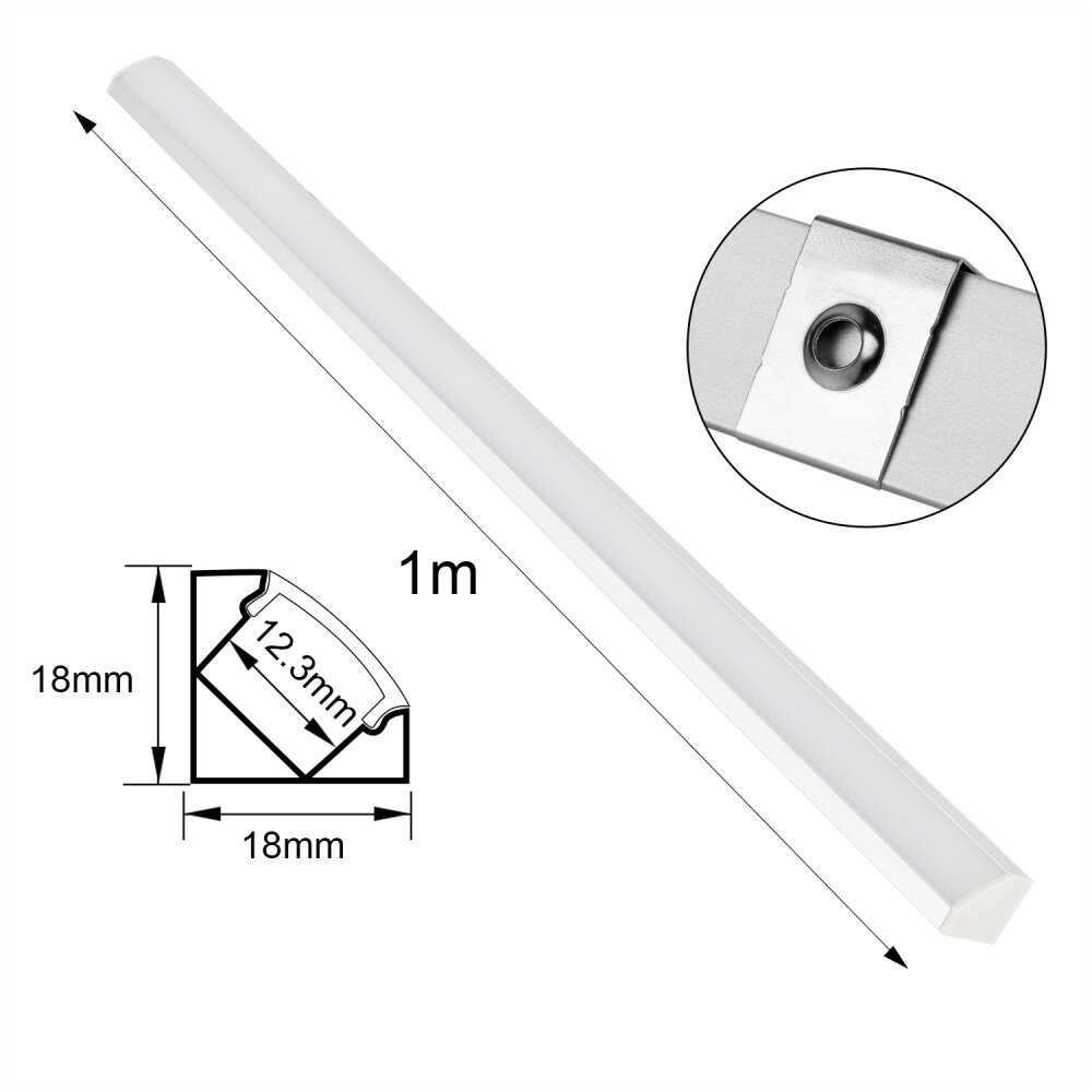 5m ALU Eckprofil LED Profil Aluprofil Winkel Schiene für LED Strips