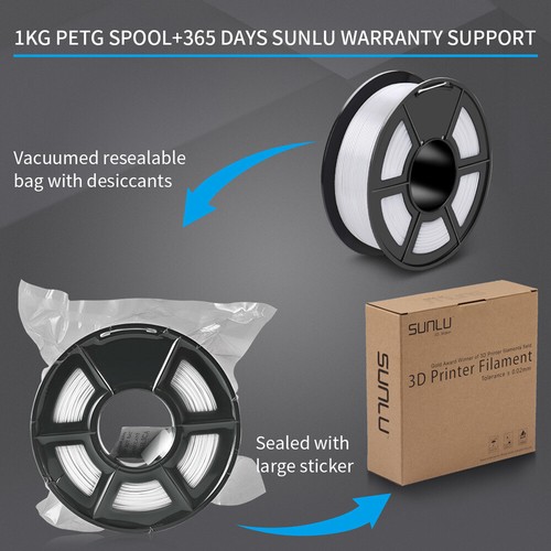 【BUY 6 GET 4 FREE,ADD 10】SUNLU PETG Filament toughness 1KG/2.2LBS For 3D Printer