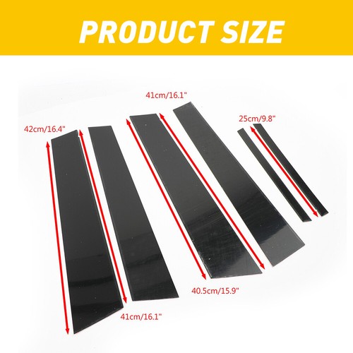 For 2006-2011 Honda Civic 6PCS Black Pillar Posts Cover Door Trim Window Decal