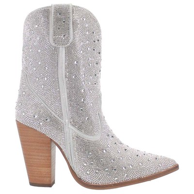 

Dingo Rhinestone Cowgirl Round Toe Cowboy Boots Womens Silver Casual Boots DI5, Серебряный, Dingo Rhinestone Cowgirl Round Toe Cowboy Booties