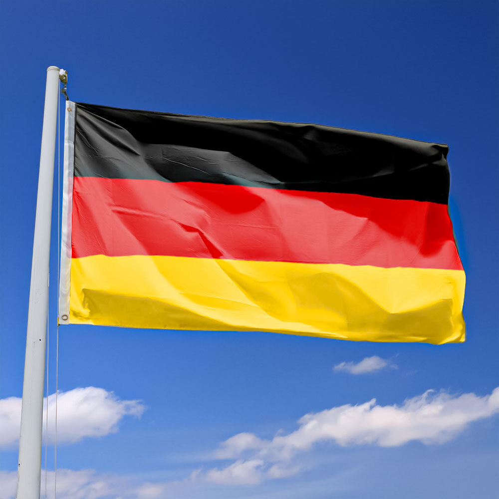 Deutschland Flagge 150x90 Cm - Wetterfeste Hissfahne Mit Ösen