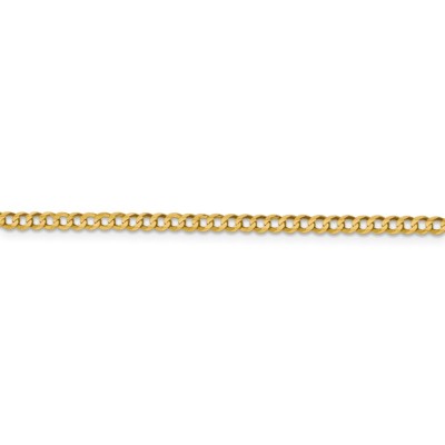 Pre-owned Superdealsforeverything Real 14kt 3.1mm Solid Polished Light Flat Cuban Chain Chain Bracelet; 8 Inch In Yellow