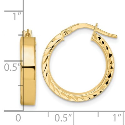 Pre-owned Superdealsforeverything Real 14kt Yellow Gold Polished Hoop Earrings