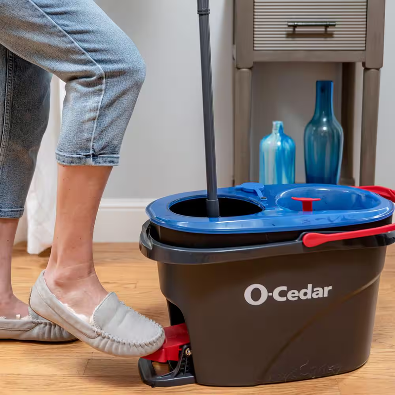 O-Cedar Easywring Rinseclean Microfiber Spin Mop & Bucket Floor Cleaning System,