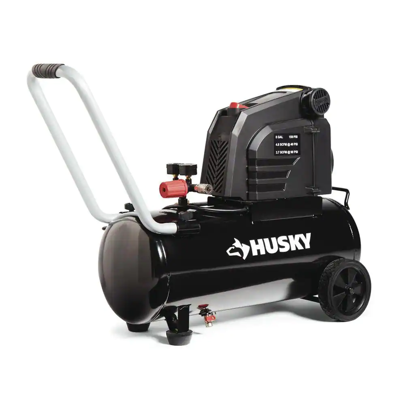 8G 150 PSI Hotdog Air Compressor Portable with Wheels Oil-Free Removable Handle