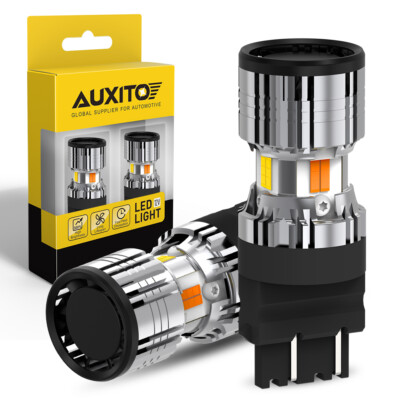 2X AUXITO 3157 4157 Switchback LED Turn Signal Lights WHITE AMBER