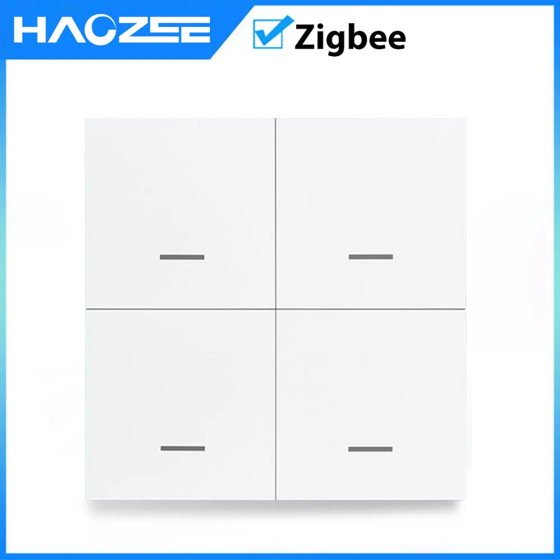 Smart ZigBee Switch 4 Gang Scenario 12 Scene Switch Push Button Controller Suppo