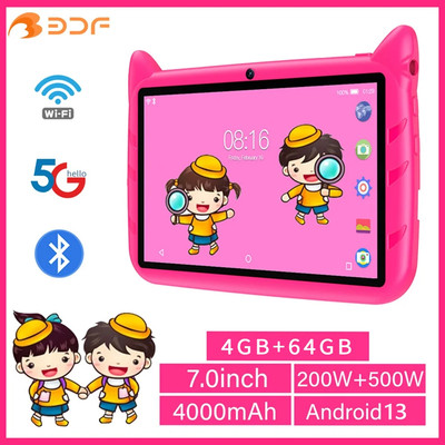 7 Inch Kid Tablet Android 13, 4GB RAM 64GB ROM,1TB Expand,5G Wifi,4000Mah Batter