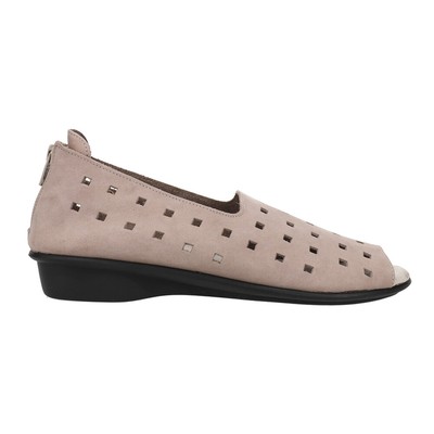 Sesto Meucci Evonne Nubuck CutOuts Slip On  Womens Grey Flats Casual 311224-250