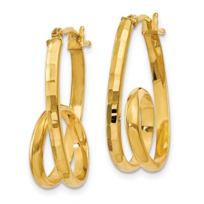 Pre-owned Superdealsforeverything Real 14kt Yellow Gold Polished Fancy Earrings