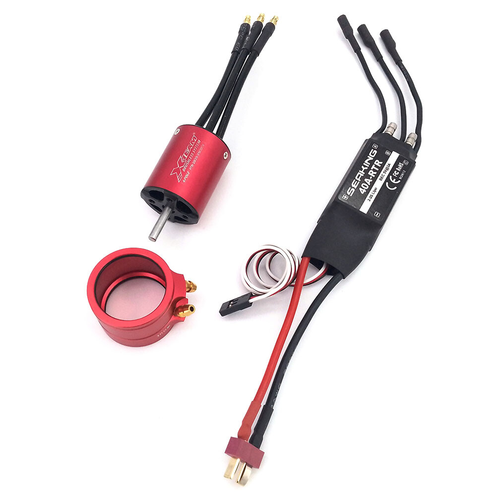 RC Boats Marine 2835 KV3500 Water Cooling Brushless Motor Mount 40A ESC 5V BEC