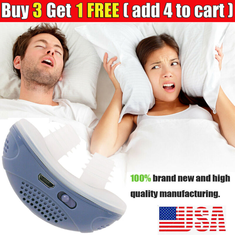 Stop Snore Aid Stopper Micro Electric Noise Anti Snoring Device Sleep Apnea Set
