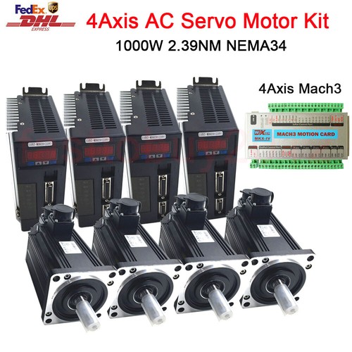 4Axis Mach3 Controller 1KW 4NM AC Servo Motor Driver NEMA34 4Axis Mach3 Controller 1KW 4NM AC Servo Motor Driver NEMA34