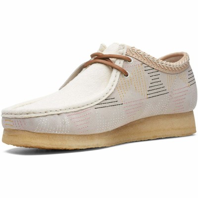Pre-owned Clarks , Men's Wallabee Low, Off White Hairy, Brand New, 26165014