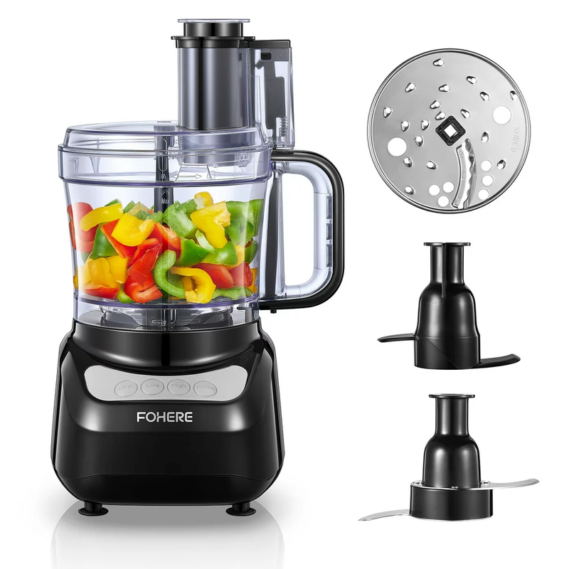 12 Cup Food Processor, Functions for Chopping, Slicing, Shre