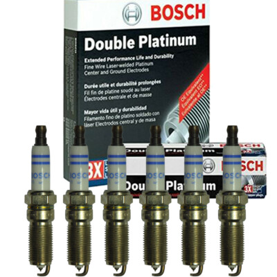 Genuine BOSCH Double Platinum Spark Plug 6PCS for Mercedes-Benz Chrysler Toyota