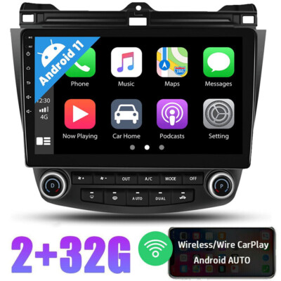 10.1 Android Apple CarPlay Car Radio GPS Nav Stereo For 2003-2007 Honda Accord