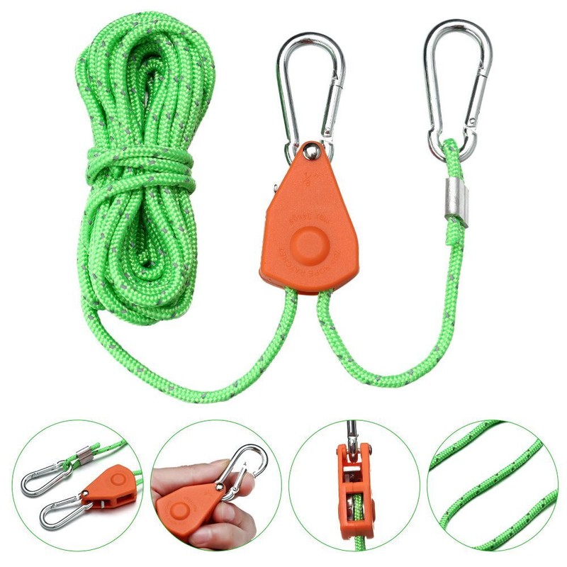 Ratchet Hangers Tent Rope Tensione Adjustable Rope Fastener Fixed Buckle Pulley