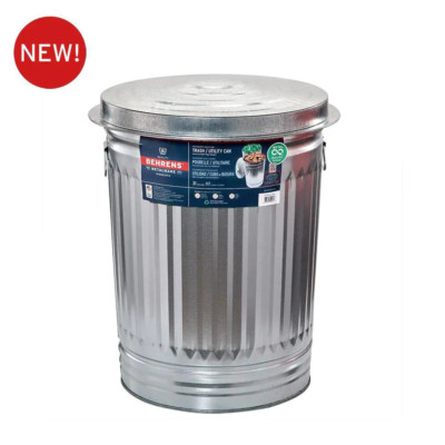 NEW Durable Galvanized 31 Gal. Steel Locking Lid Storage Feed Garbage Can