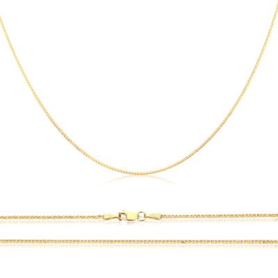 Pre-owned Spiga Men Women 14k Yellow Gold Chain 0.9mm Solid Braided  Wheat Chain Necklace