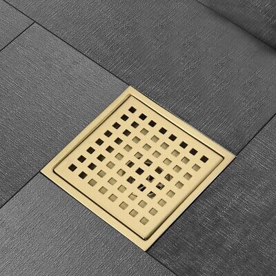 6 Inch Square Floor Drain Bathroom Shower Waste Trap Plumbing Stainless Steel