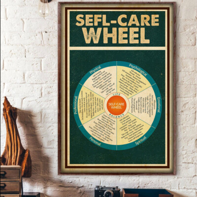 Self Care Wheel Physical Personal Professional Psychological Emotional Poster