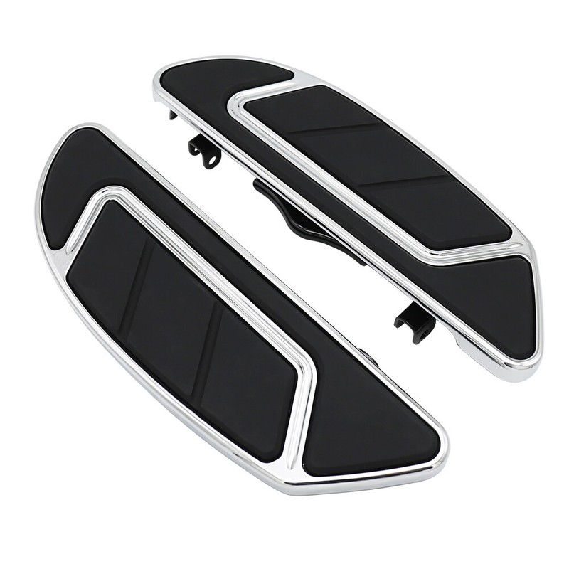 Chrome Driver Foot Floorboards & Brackets For Harley Tour Glide / Road King