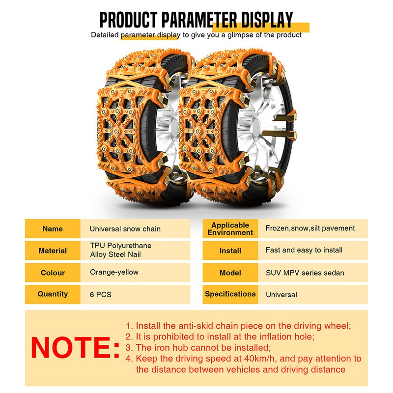 Car Snow Emergency Snow Anti-skid Chains For Toyota Tacoma TRD Off Road Crew Cab