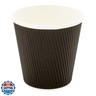 Restaurantware 8 Ounce Disposable Cups Pack of 25 Double Wall Hot Cups–Lids Sold Separately, Designed with a Rippled Wall and Black Paper Insulation, Ideal for Coffee, Hot Chocolate, and Tea