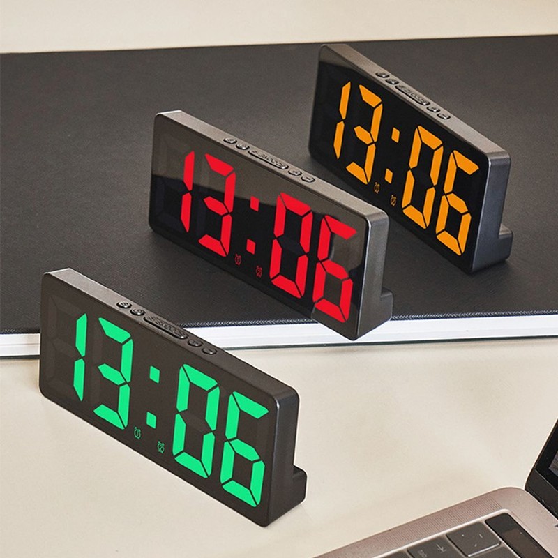 Teperature Snooze Night Mode Desktop Table Clock 12/24h